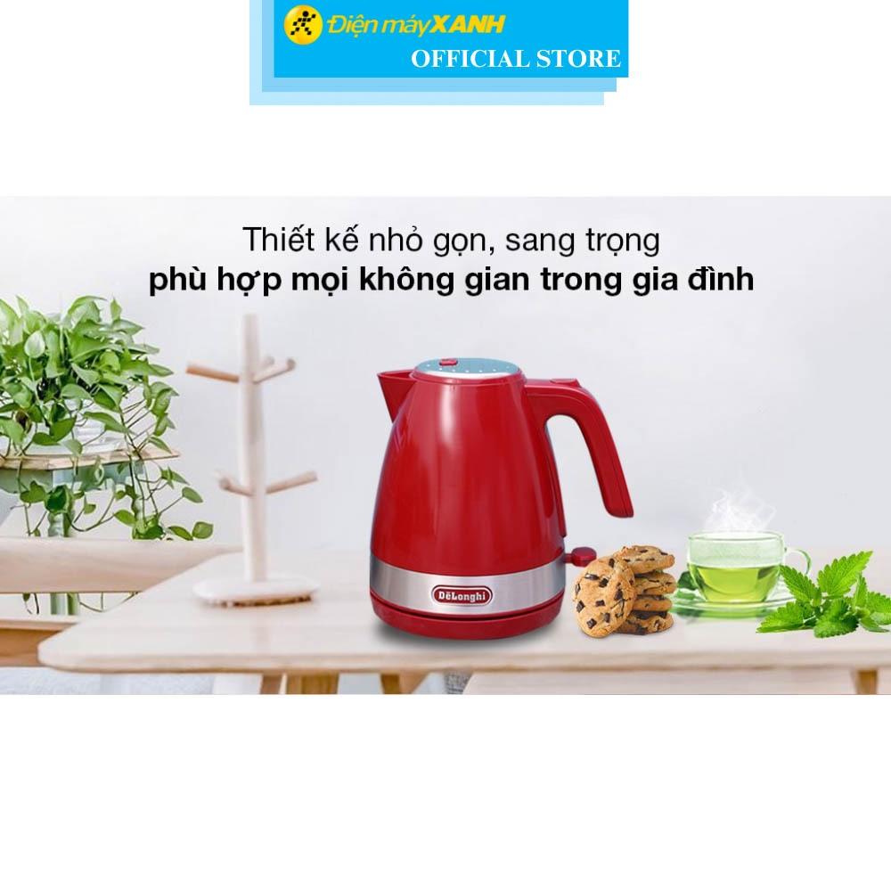 Hình ảnh Bình đun siêu tốc Delonghi 1 lít KBLA2000.R - Hàng Chính Hãng