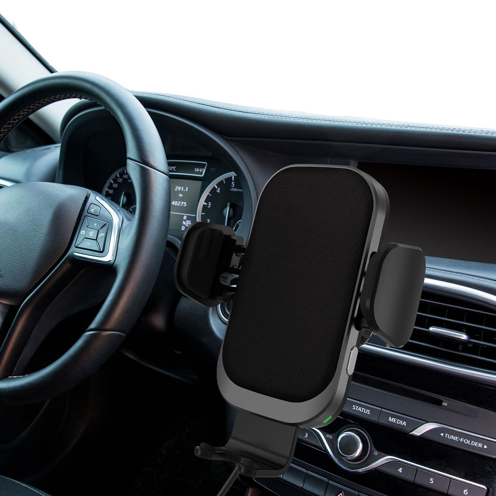 Wireless Car Charger Mount Auto-Clamping Qi 15W 10W 7.5W Phone Holder Black
