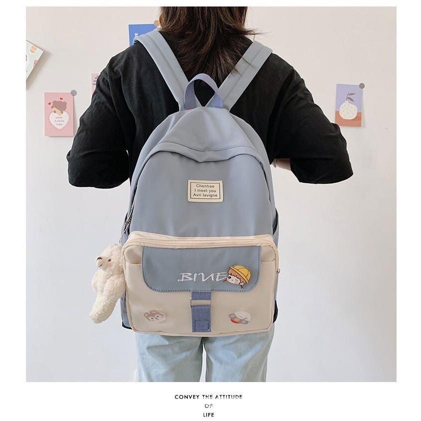 Balo nữ đẹp đi học thời trang ulzzang chống nước cao cấp giá rẻ dễ thương tặng kèm sticker cá tính BL 14