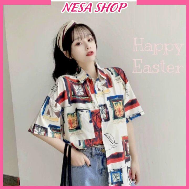 Áo sơ mi unisex, dáng ulzzang mặc cặp, nhóm, chất liệu Đũi trơn mềm mát, áo form rộng tay lỡ cổ bẻ, in 3D-HÌNH Ô TRANH