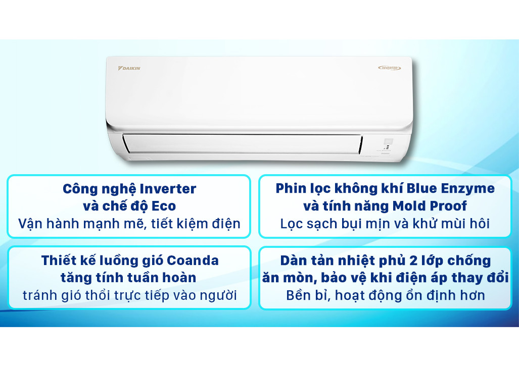 Máy lạnh Daikin Inverter 1.5 HP FTKA35VMVMV Model 2021 - Hàng chính hãng (chỉ giao HCM)