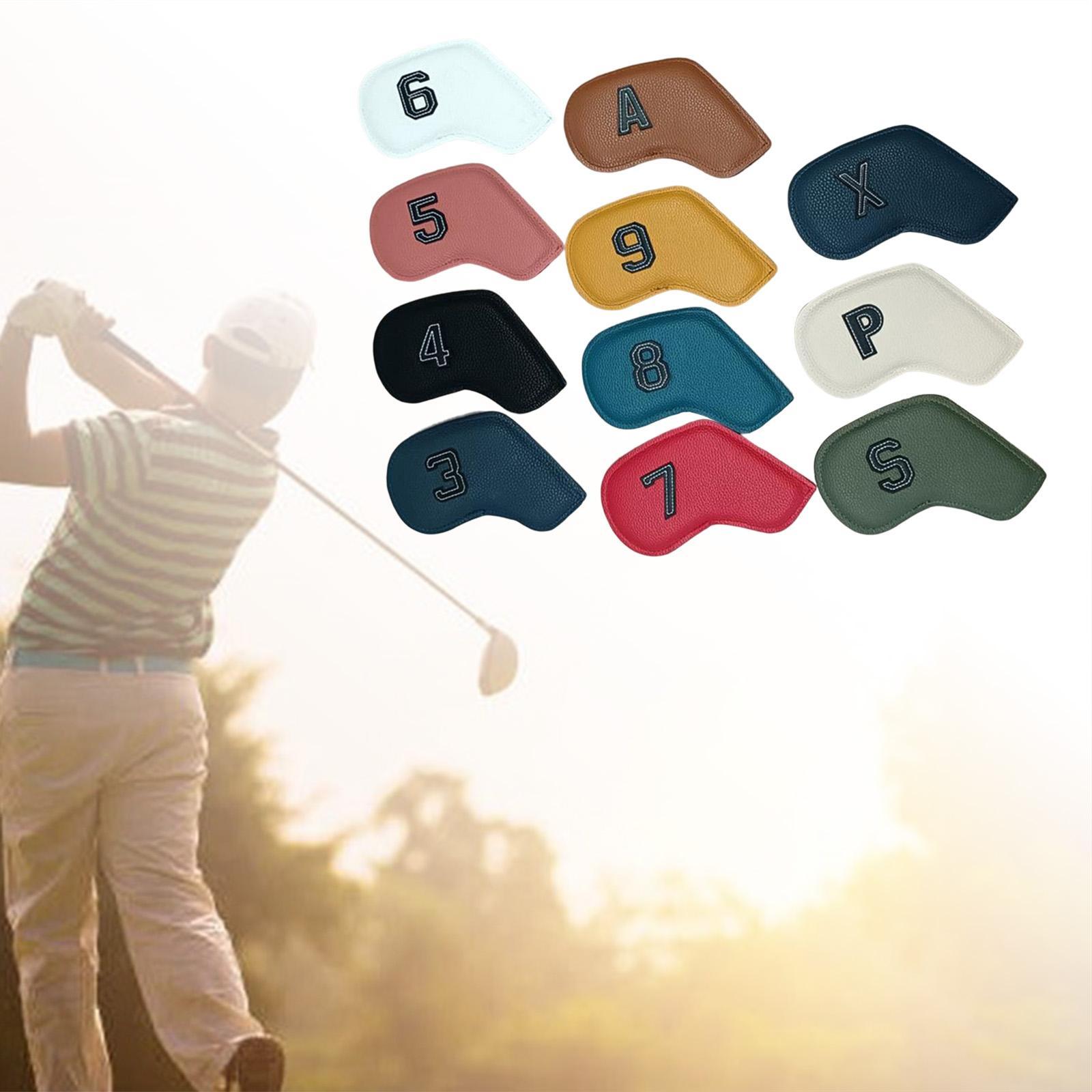 11x Golf Iron Head Covers Set Colorful PU -9 P,A,S, Equipment