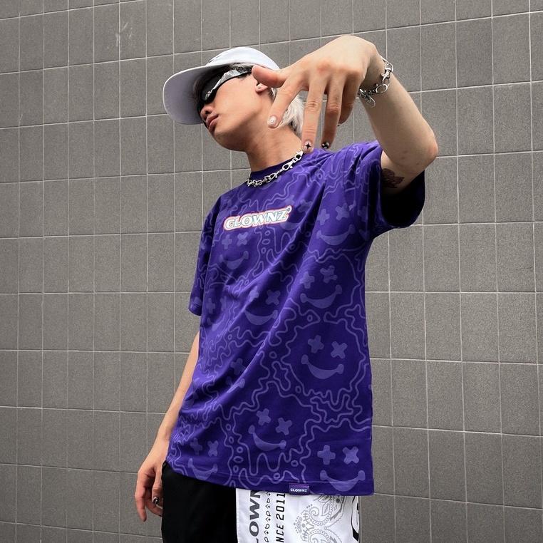 Áo phông nam nữ, T-shirt thun unisex tay lỡ, tee cổ tròn Smile Melting Face form rộng nhiều màu in tràn