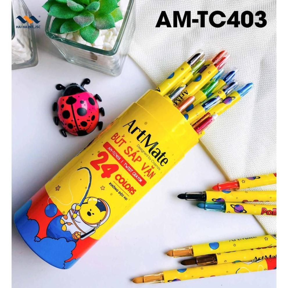 Bút sáp vặn ống 12/24 màu AM-TC401/403