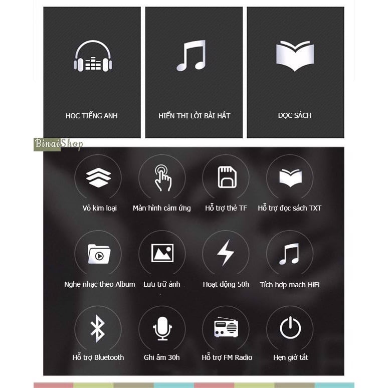 Máy Nghe Nhạc Lossless Bluetooth Ruizu D02  - Hàng Chính Hãng