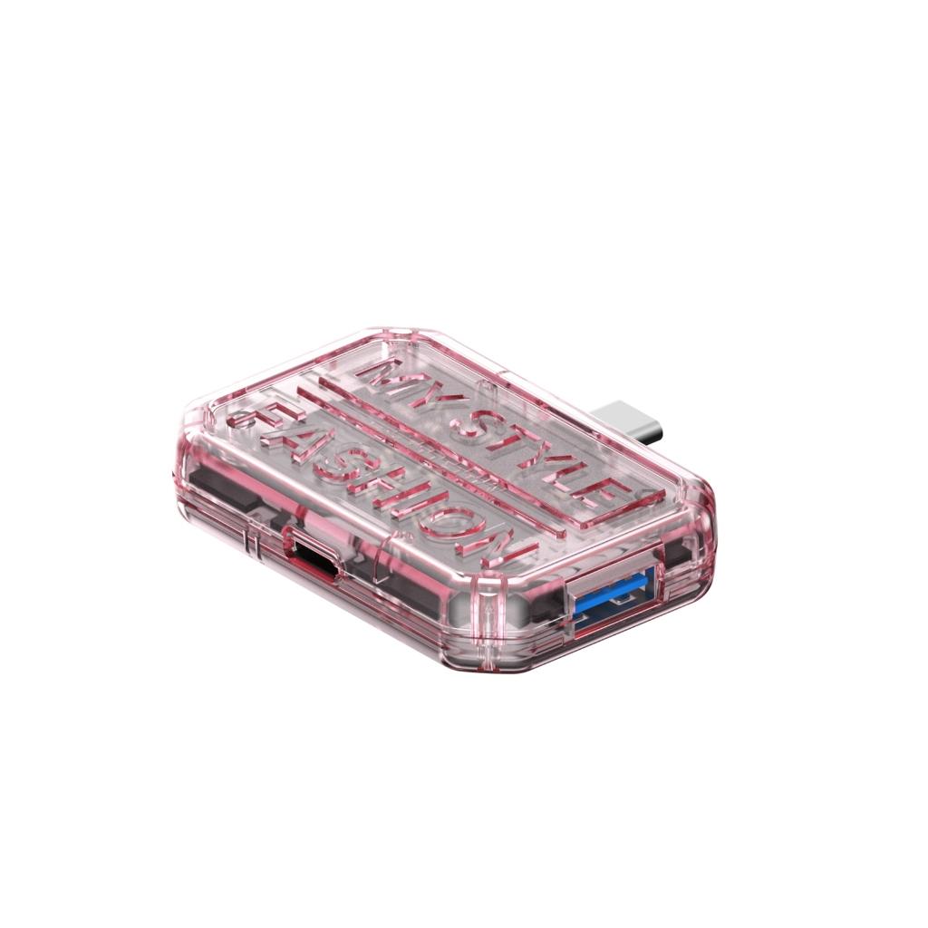 Bộ HUB TEEMO PC Chia 3 Cổng Trong Suốt USB Type C HDMI PD Dùng Cho Laptop Surface Macbook IPad Điện Thoại BX3H - Hàng Chính Hãng