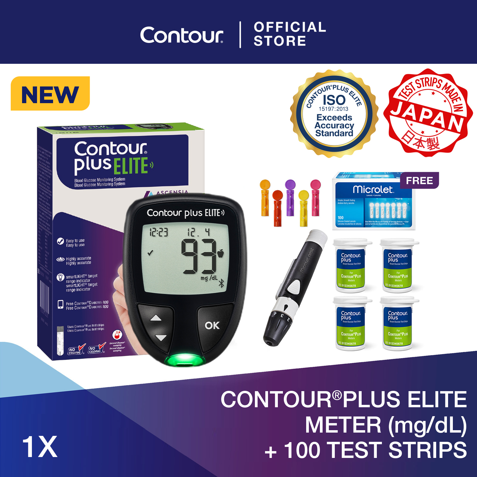 Tặng Máy đo đường huyết CONTOUR PLUS ELITE  Khi Mua 100 Que thử đường huyết  và 100 Kim lấy máu thử đường huyết