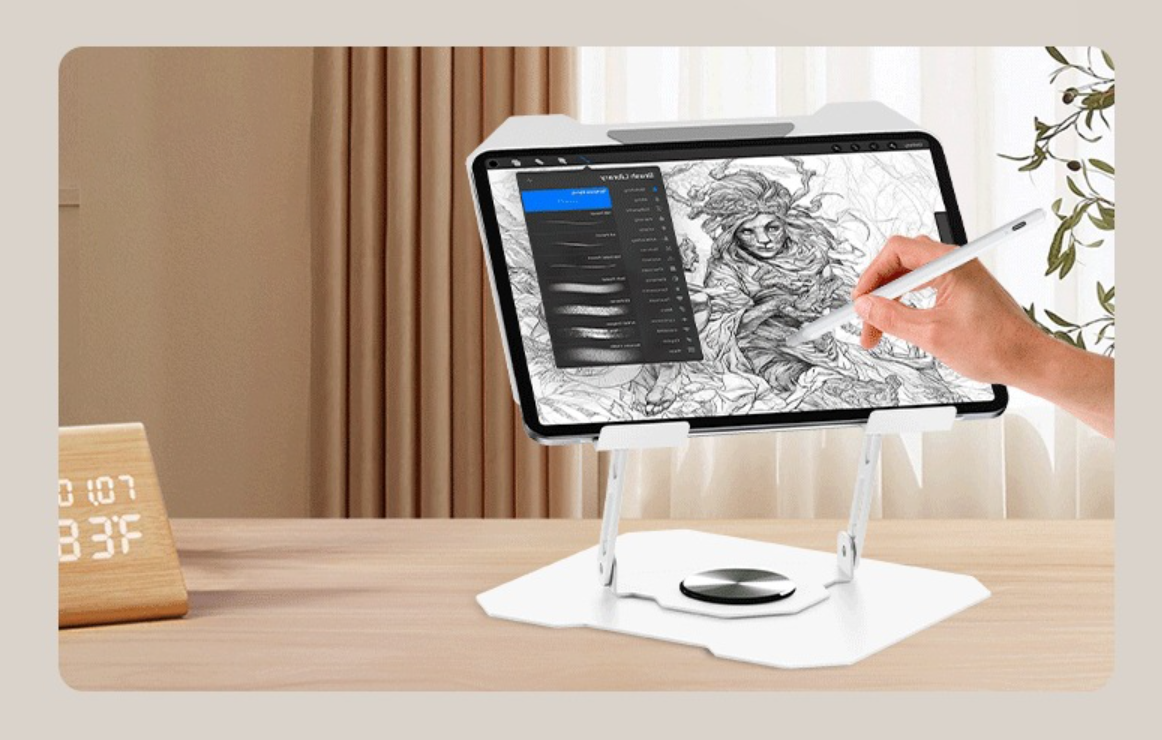 Kệ đỡ giá đỡ đế tản nhiệt dành cho laptop, macbook, máy tính hợp kim nhôm gấp gọn xoay 360 độ nhiều nấc độ cao - K2 - Hàng chính hãng