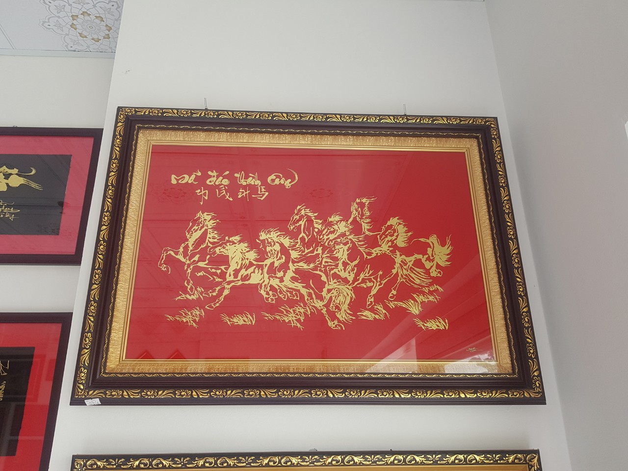 Tranh tân gia khai trương Mã đáo thành công ( Bát Mã) KT 56x76cm