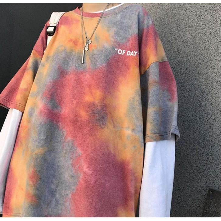 Áo Thun Tee Loang Màu Unisex - Form Rộng Tay Lỡ - Phong Cách Hàn Quốc - Chất Cotton Thoáng Mát Cho Cả Nam Và Nữ