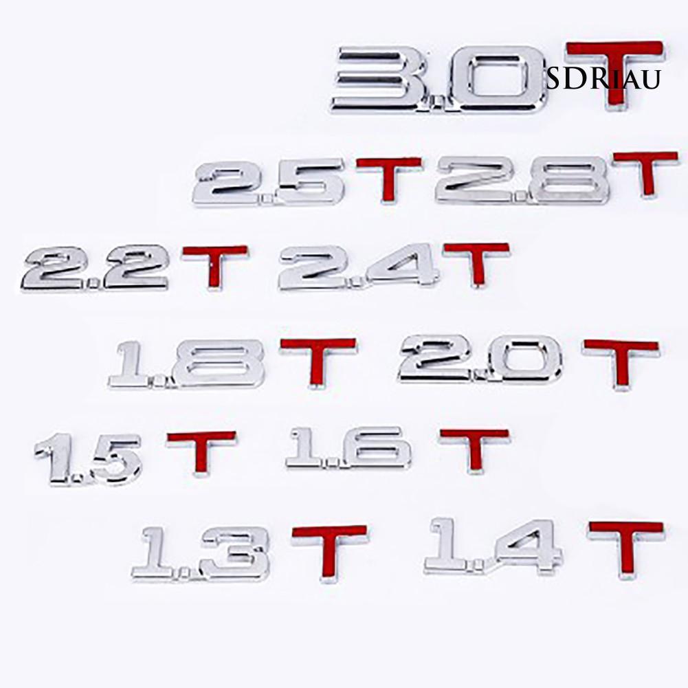 Sticker Kim Loại 3d Dán Trang Trí Xe Hơi 1.6 1.8 2.0 3.0 T