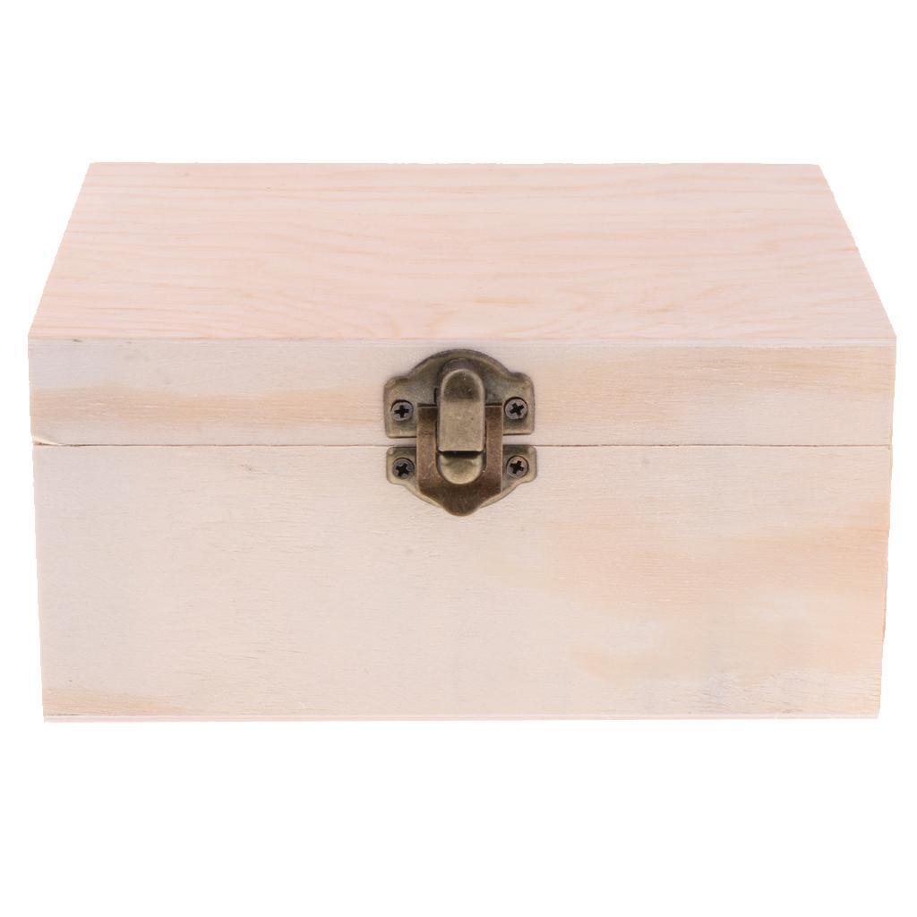 Rectangle Wood Box Jewelry Case Wedding Gift Makeup Cosmetic Earrings Ring Desk Rangement Make Up Wooden Organizer with Mirror - 2 Layers