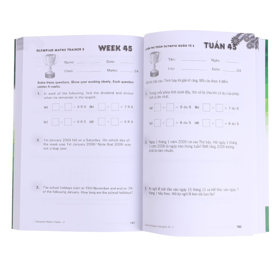 Combo 2 cuốn toán tư duy và luyện thi olympic toán quốc tế - sách tham khảo cho trẻ 9-10 tuổi