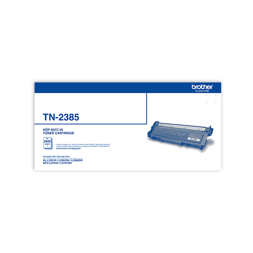 Combo Máy in laser đa năng Brother MFC-L2701D & Mực in laser trắng đen Brother TN-2385 - Hàng chính hãng