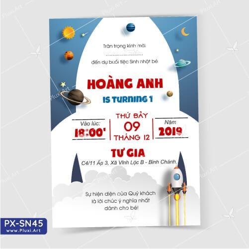 Thiệp thôi nôi – sinh nhật theo yêu cầu Pluxi