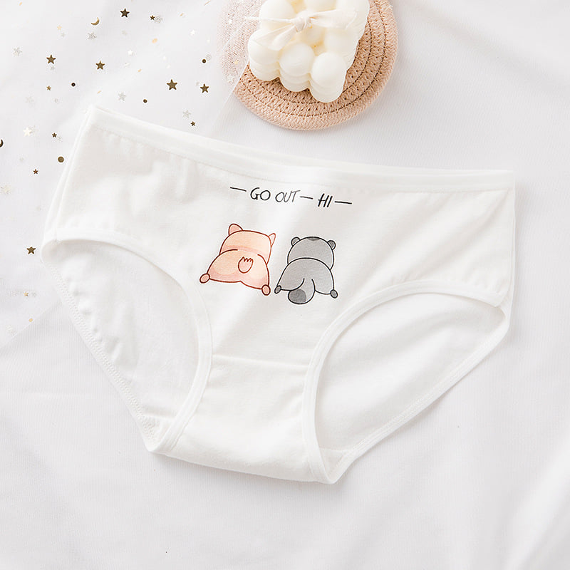 Set 5 quần lót nữ cotton hình mèo dễ thương