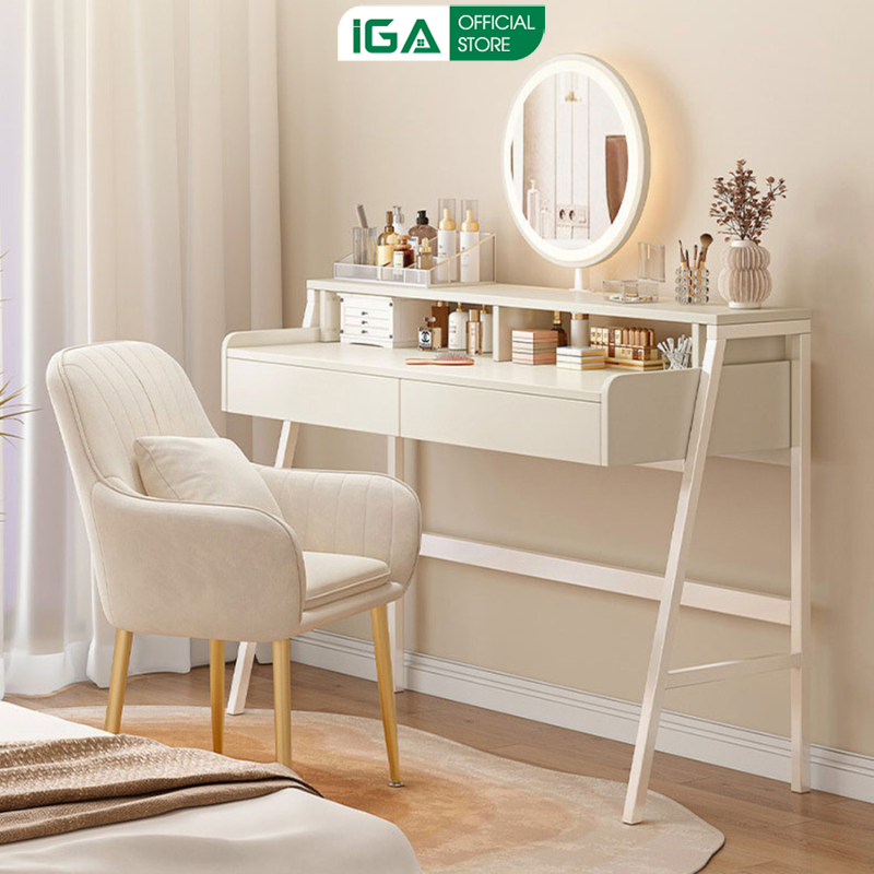Bàn trang điểm kèm gương đèn LED thông minh thương hiệu IGA - GM175