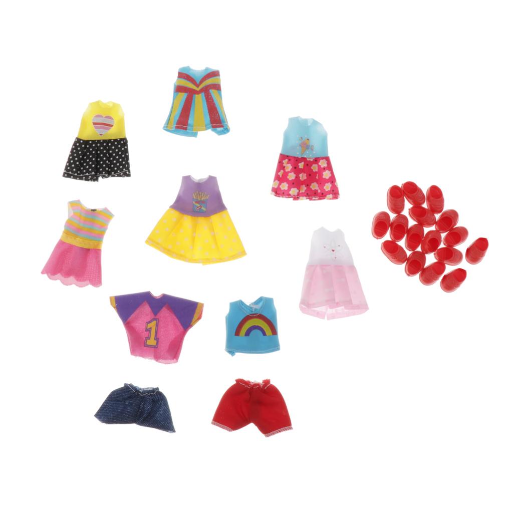 Bộ 7 Giả Playset Búp Bê Với Giày Cho 6 Inch Búp Bê-Dành Cho Bé Gái Giả Vờ Chơi Quà Tặng