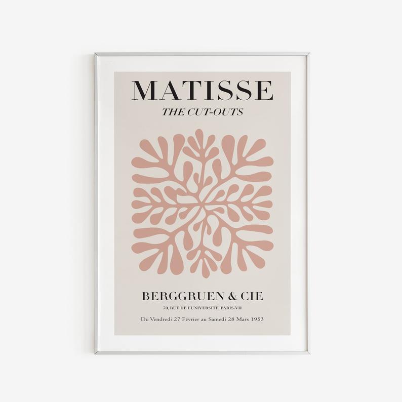 Tranh Canvas Cao Cấp Tranh Matisse Cutout Poster, Henri Matisse Print, Matisse Exhibition Poster, Matisse Leaf Print