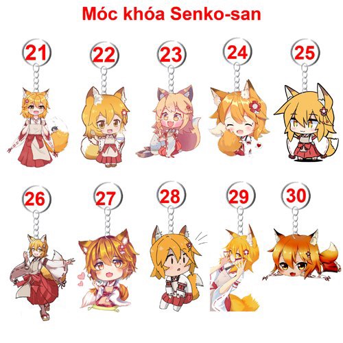 Móc khoá sewayaki kitsune nó sẽ ko-san 3-6 cái khác nhau