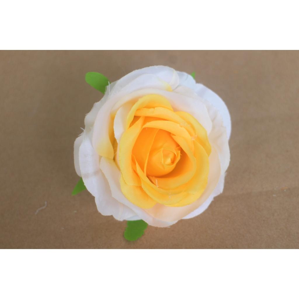 Đầu bông hoa hồng Tứ Quý size 8cm trang trí giỏ hoa, lẵng hoa, làm oản- Hoa lụa