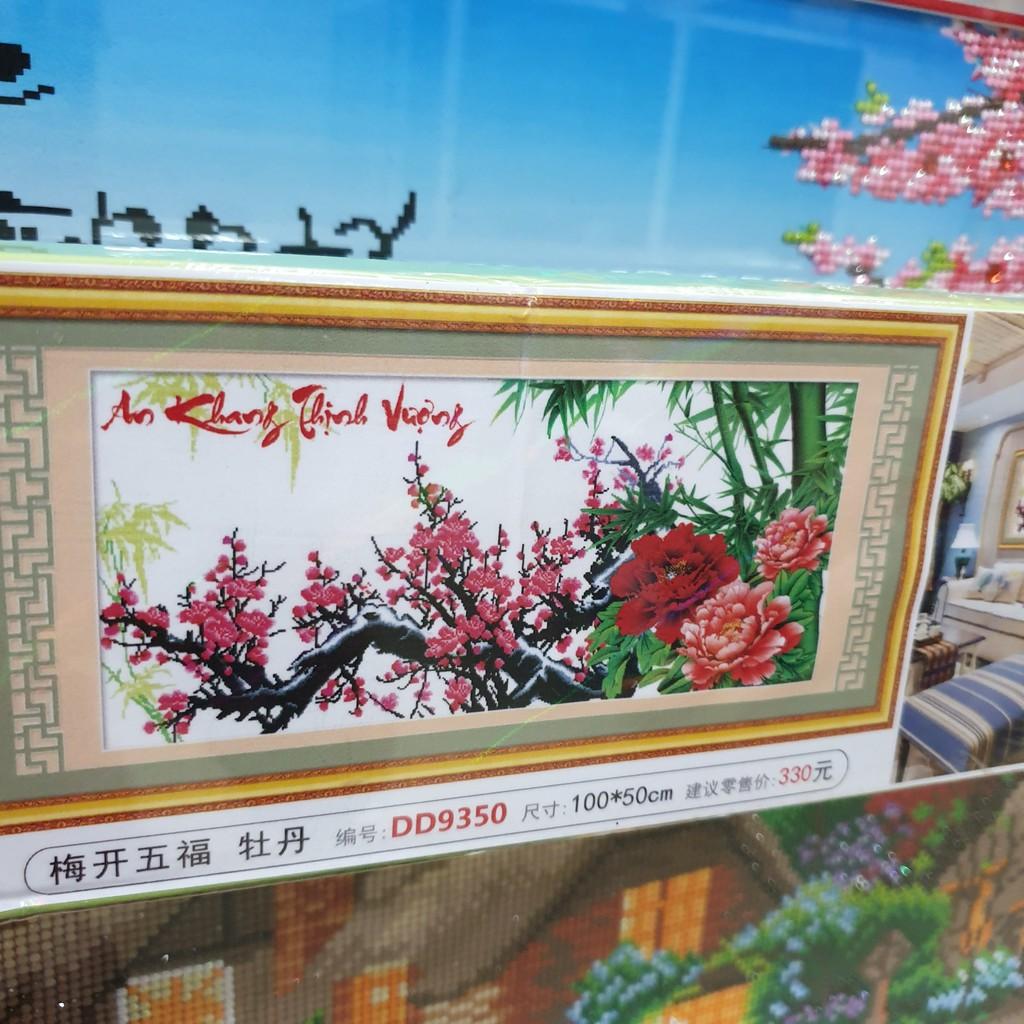 Tranh Đính Đá AN KHANG THỊNH VƯỢNG . Kích Thước: 1m x 50cm