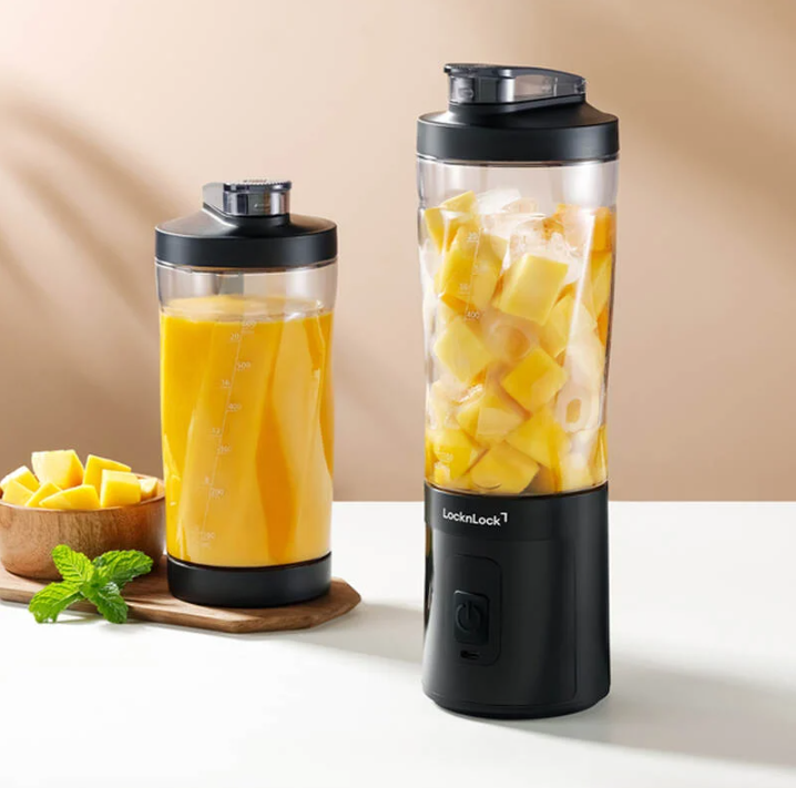 Máy xay sinh tố cầm tay LocknLock Powerful portable blender EJJ356BLK, dung tích 600ml - Màu đen - Hàng chính hãng