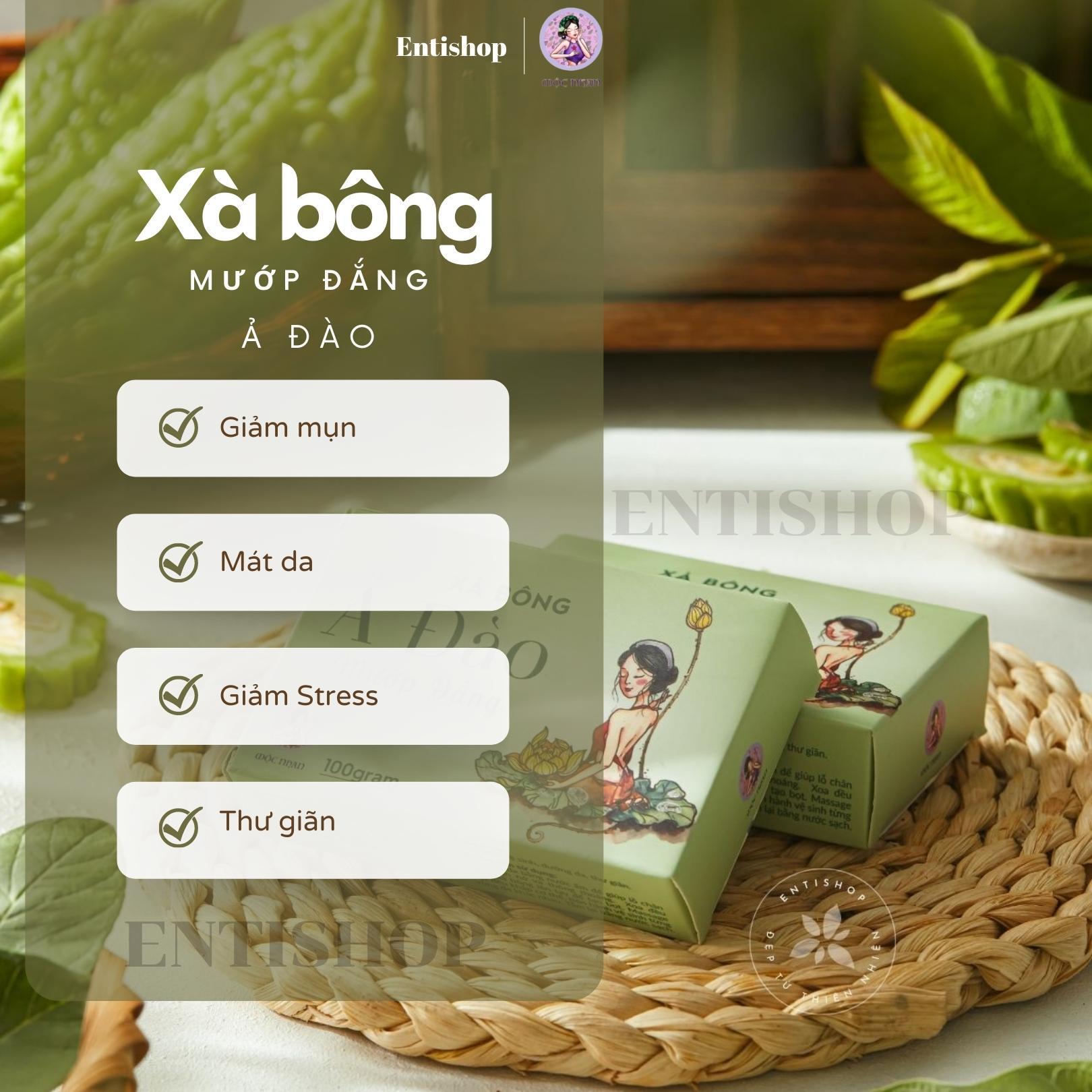 Xà bông Mướp đắng tràm trà giảm mụn lưng, viêm lỗ chân lông MỘC NHAN 100gr