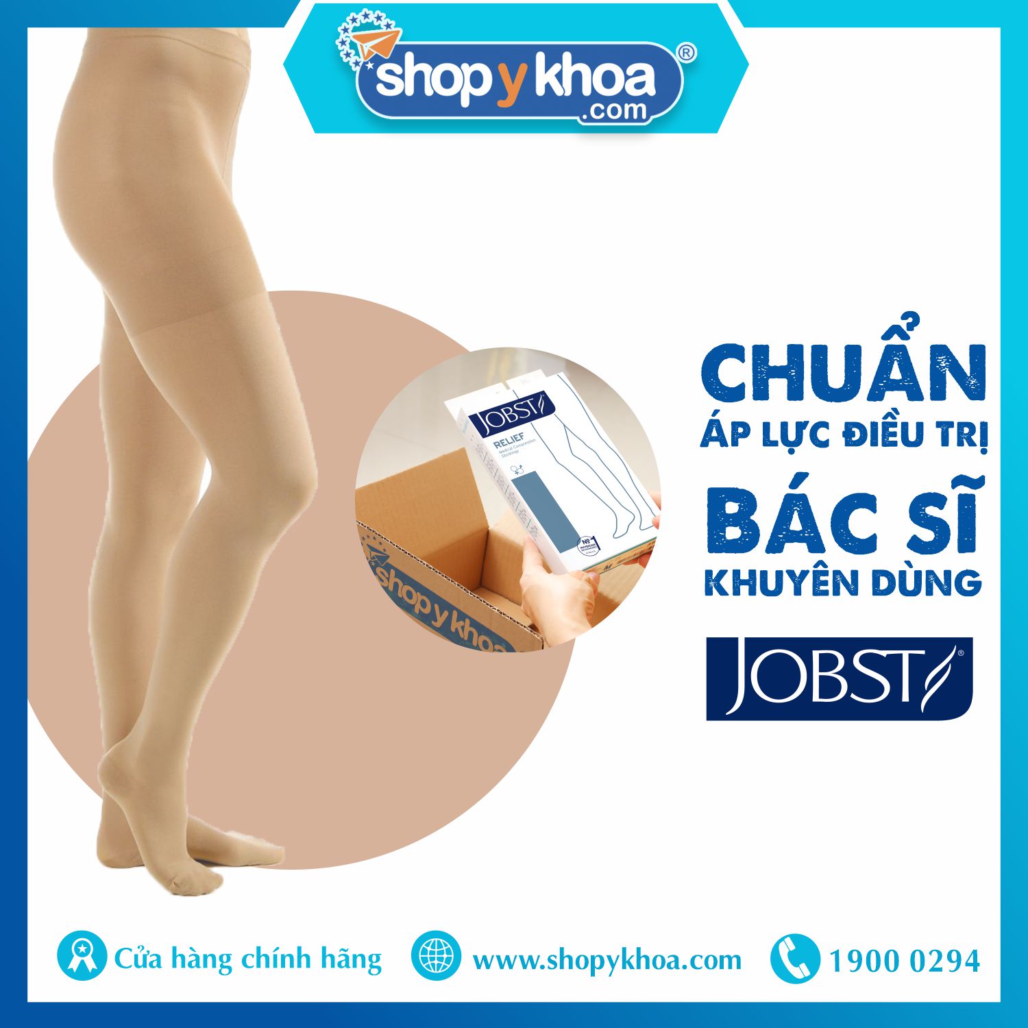 Vớ y khoa quần JOBST Relief - Cơ bản, màu da, kín ngón, 20-30mmHg, giãn tĩnh mạch chân (tất y khoa)