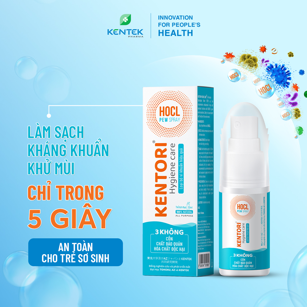 Xịt khuẩn, khử trùng, khử mùi KENTORI Hygiene Care | Sạch khuẩn nhanh trong 5 giây | (Chai 30ml)