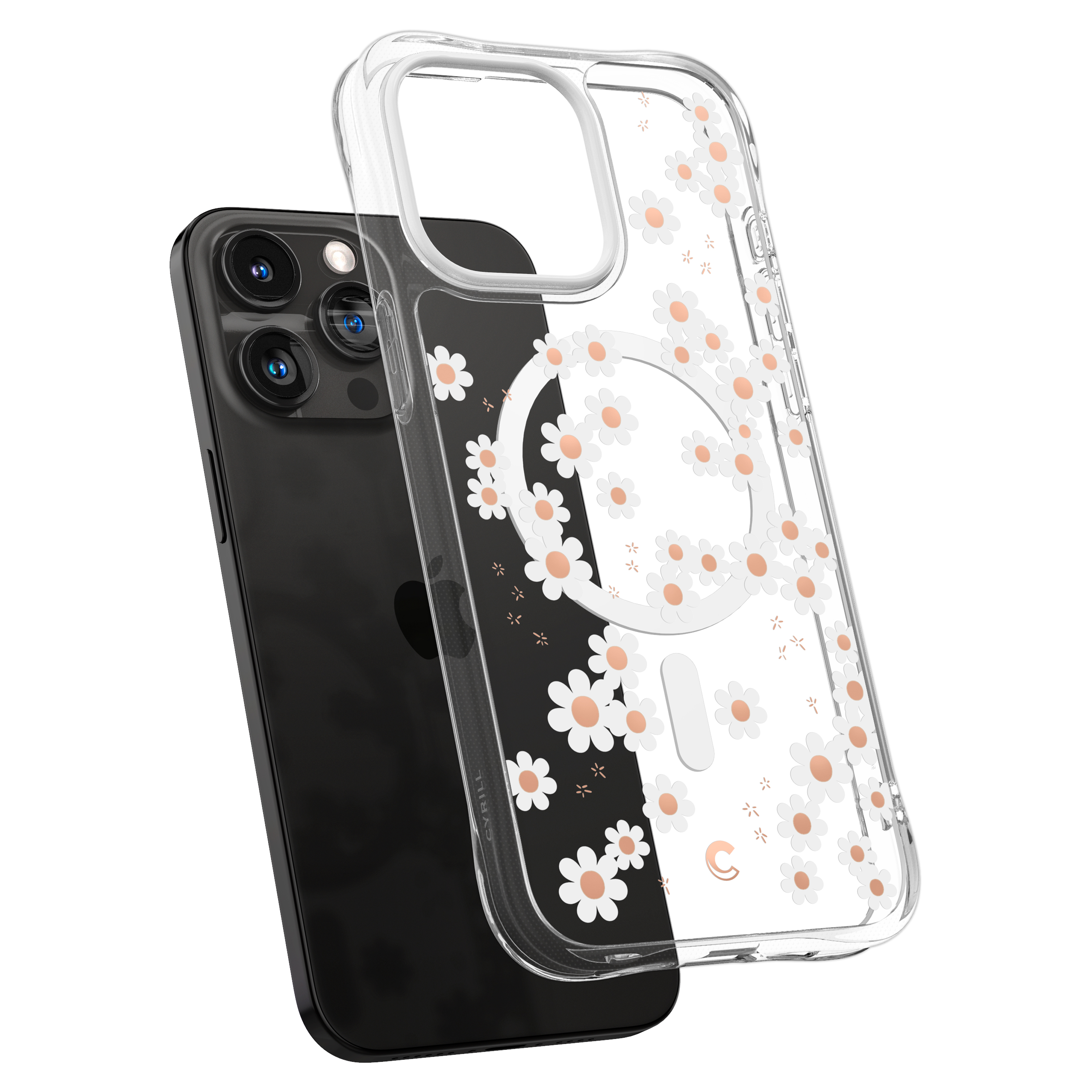 Ốp lưng dành cho iPhone 15 Pro Max Spigen Cecile White Daisy Mag - Hàng Chính Hãng