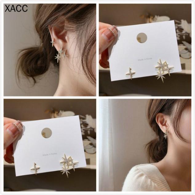 Đôi Bông Tai Hình Ngôi Sao Đính Đá Thời Trang Cho Nữ