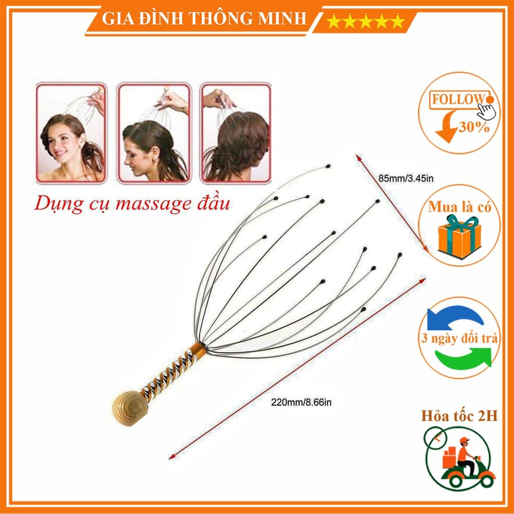 Cây Massage Đầu Giảm Stress, Dung Cụ Mát Xa Đầu Thư Giãn, Bớt Đau Nhức Đầu Tiện Lợi