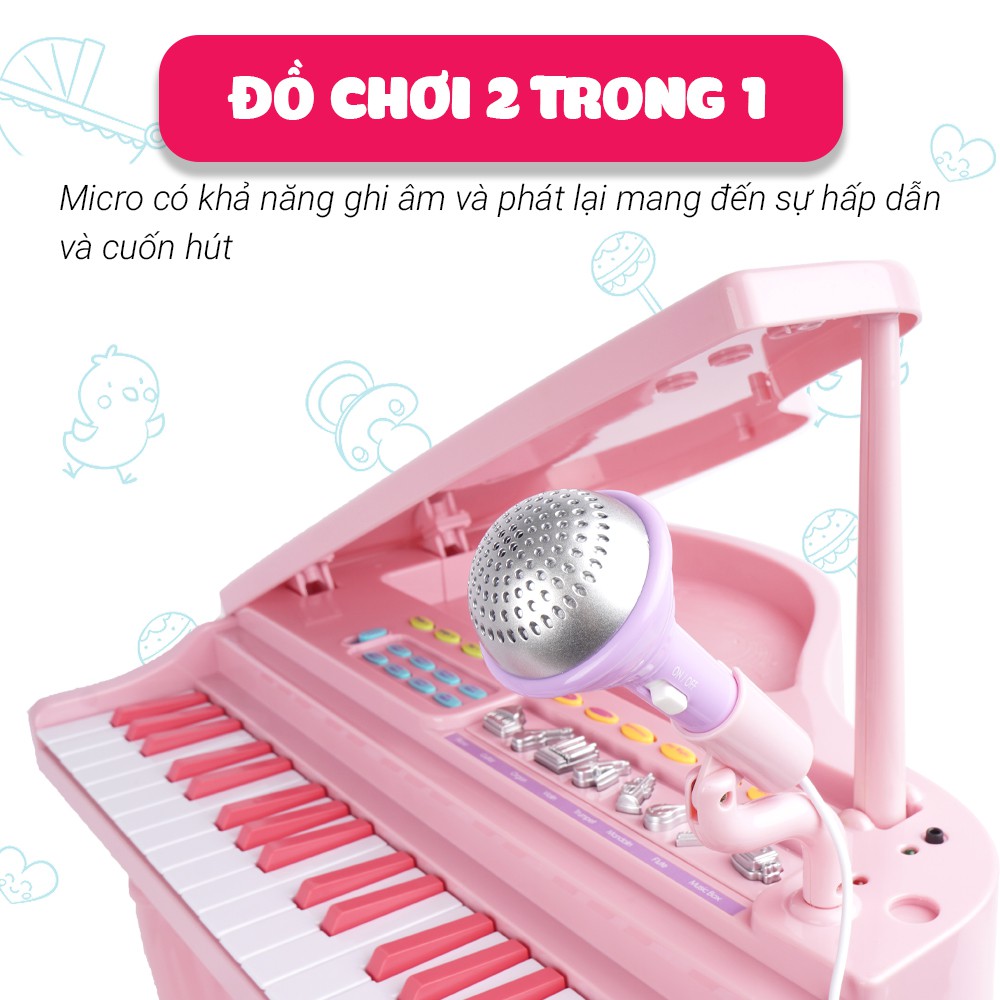 Đồ chơi âm nhạc cho bé - Đàn piano cổ điển kèm mic thu âm - Winfun - 2045 cho bé 3 tuổi trở lên