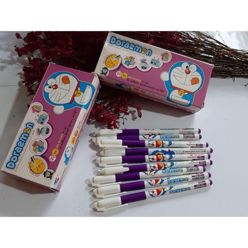 Bút Gel-012/DO ngòi sắt đoremon Thiên Long. Hộp 20 cây màu xanh - màu tím