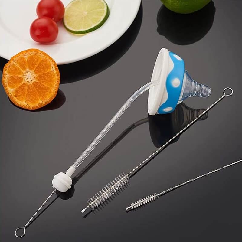 Que Cọ Ống Hút Vòi Bình Sữa Cho Bé INOX Cọ Rửa Vệ Sinh Ấm Trà Núm Ti Trẻ Em Tiện Lợi