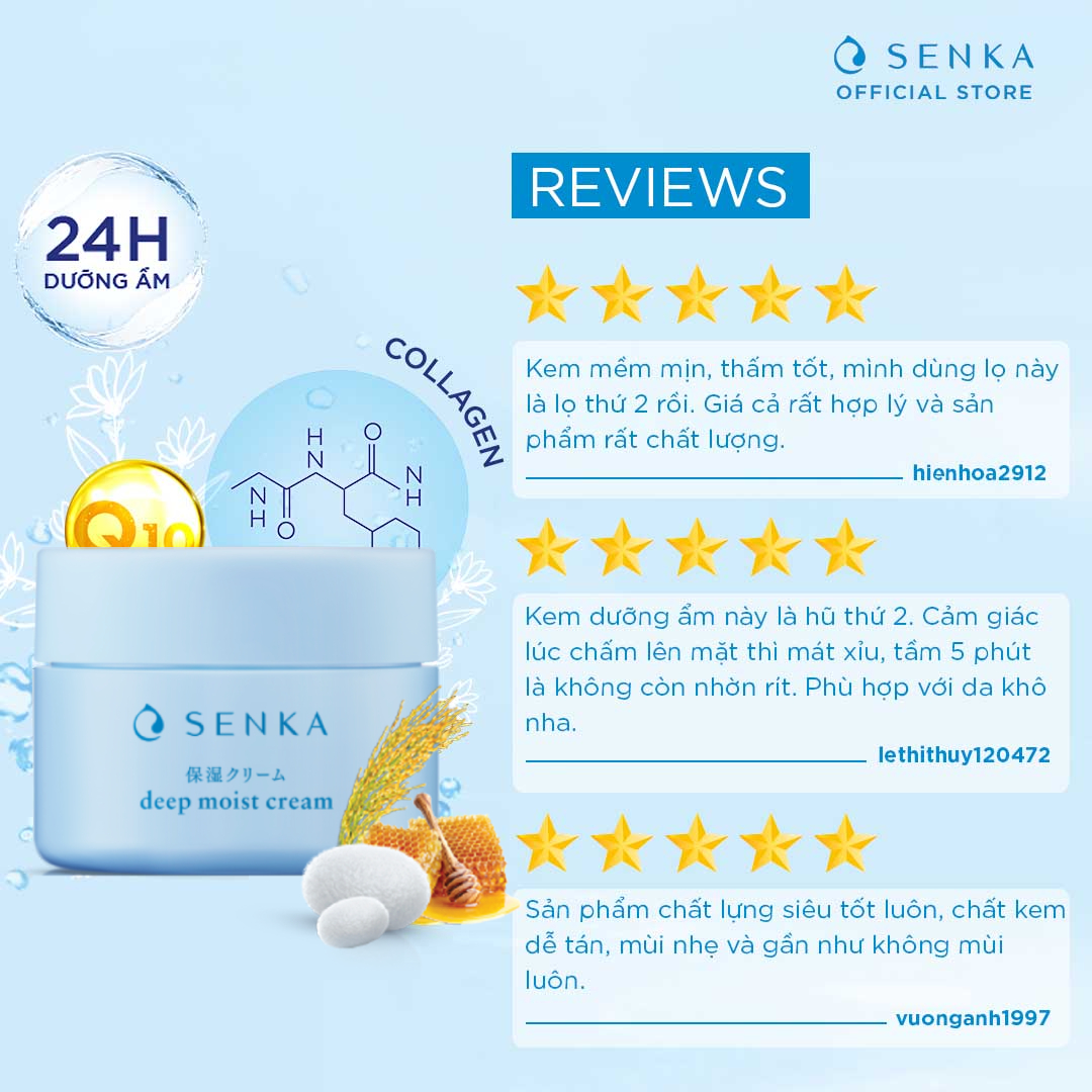 Kem dưỡng cấp ẩm chuyên sâu Senka Deep Moist Cream 50g