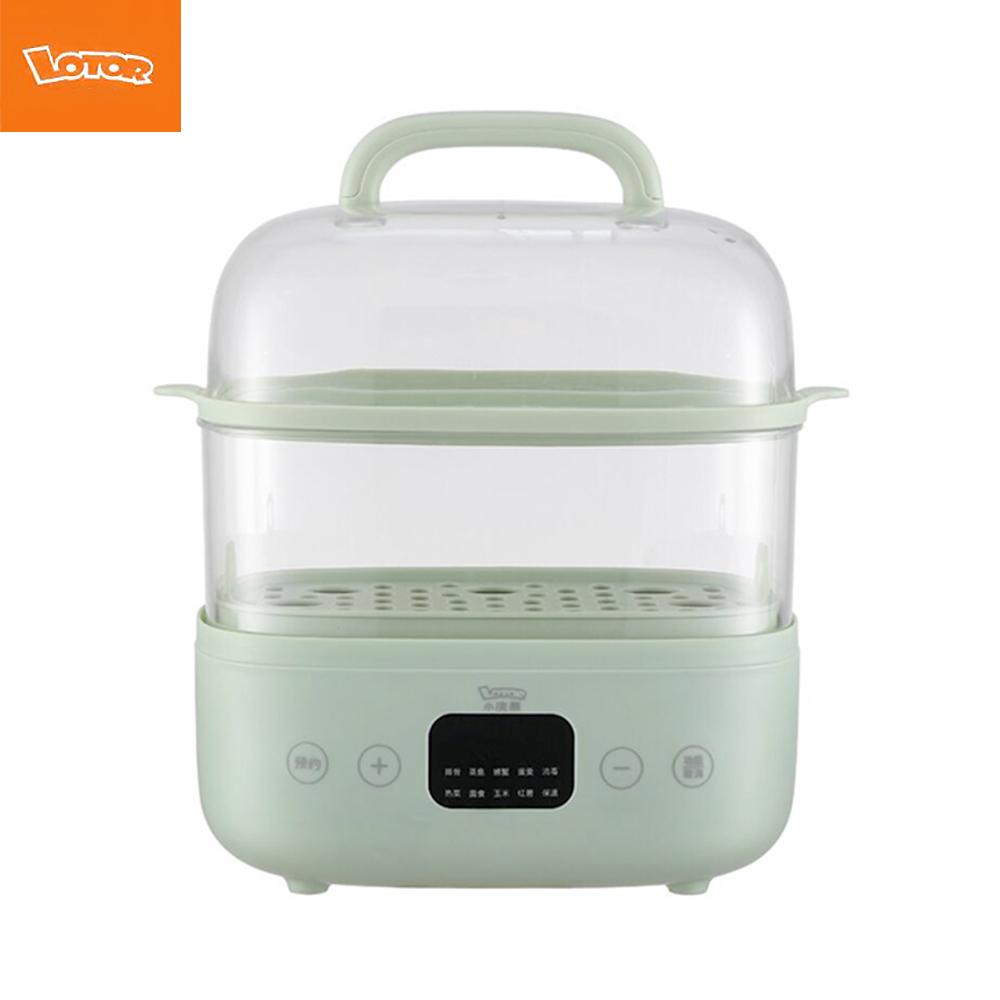 LOTOR Electric Steamer 6L Double Boiler 24hours Intelligent Reservation/800W Fast Heating/360°Circumlating Steam Machine