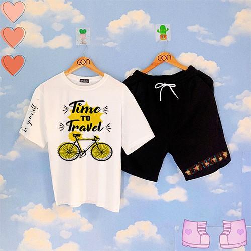 Set đồ bộ Quần Shorts Lửng Kẻ 3 Sọc Quần Ulzzang Ống Rộng Quần Đùi Kẻ Sọc