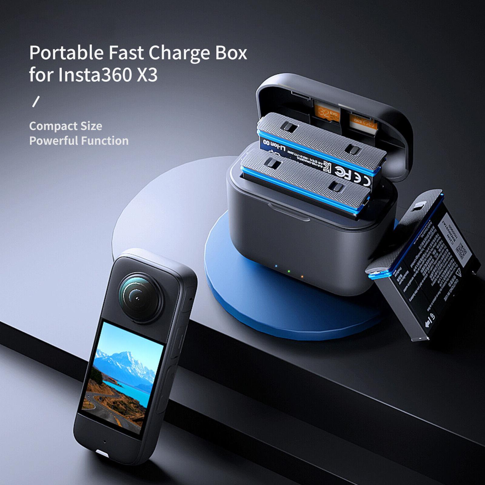 Cho Insta360 Một X3 USB Type-C Hộp Sạc Nhanh Cho Insta 360 X3 Pin Cho Insta 360 X3 Sạc Di Động Phụ Kiện