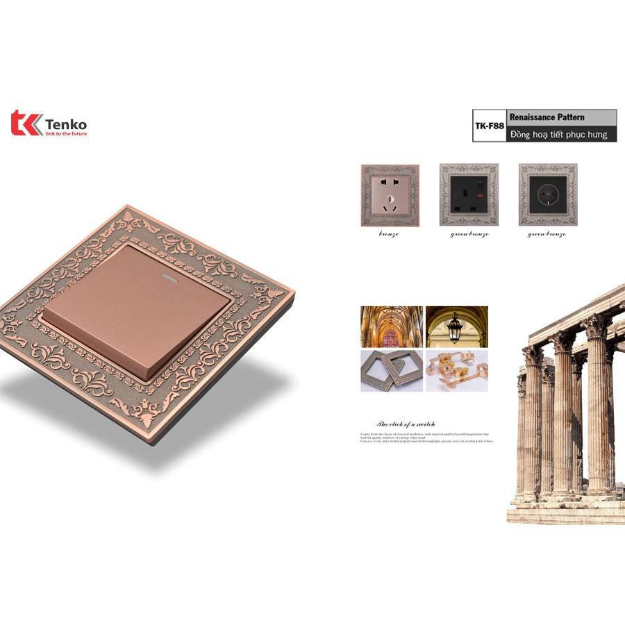 Mặt Công Tắc Điện Âm Tường Mặt Đồng Hoa Văn Đẳng Cấp I TK-F88-01