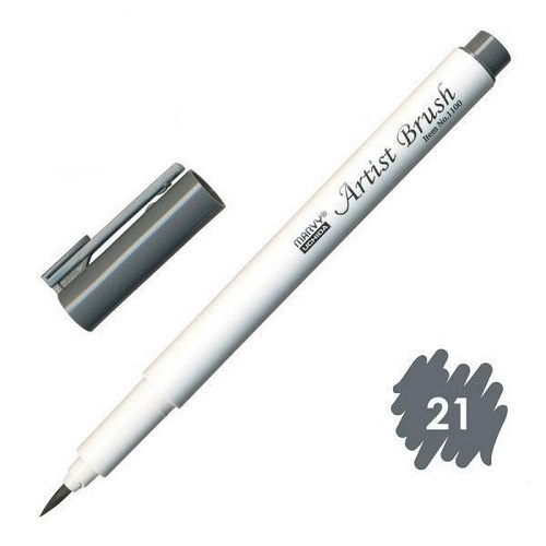Combo 4 bút lông đầu cọ viết calligraphy Marvy Artist Brush 1100 - UP.PENS Collection - Grey Colors 1