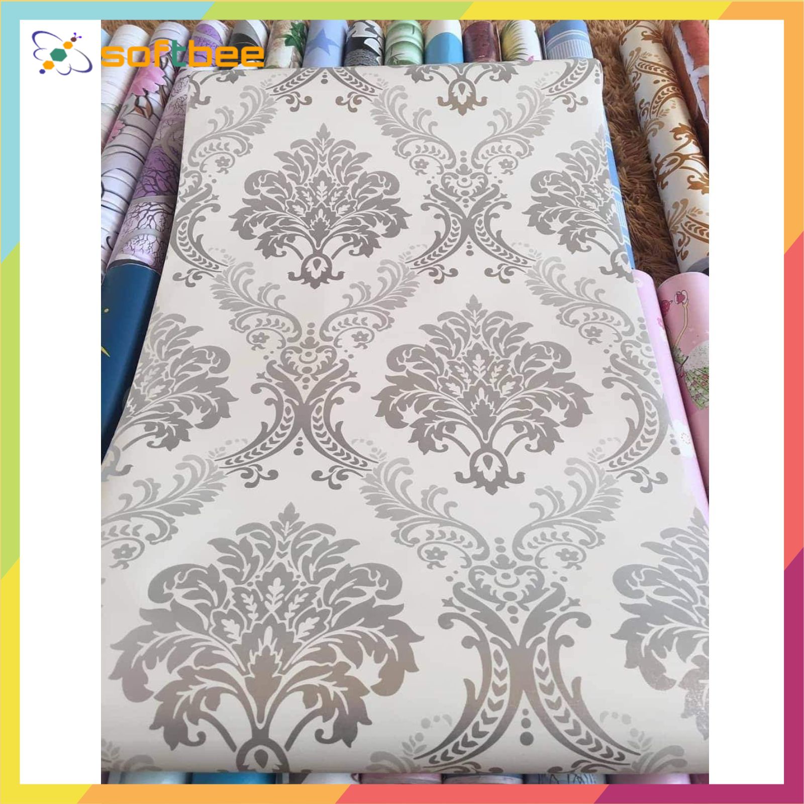 Giấy dán tường có keo sẵn in hình đức bạc, kích thước 0.45m x 10m / cuộn