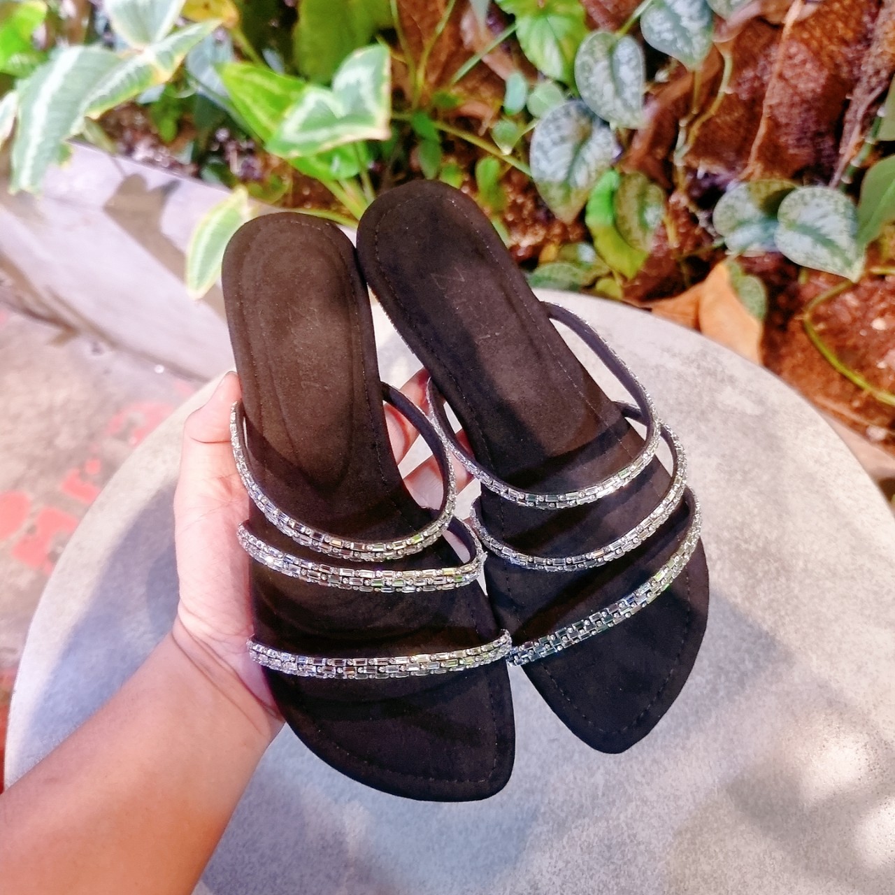 Dép Bệt Nữ 3 Dây Quai Đá Lung Linh Thời Trang Size 35 - 44 DX1