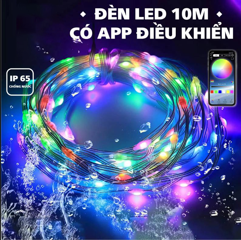 Bộ Dây Đèn LED Đuổi ARGB 10 Mét Dùng APP Và Remote Cảm Biến Nháy Theo Nhạc Decor Phòng Ngủ, Trang Trí Nhà Cửa