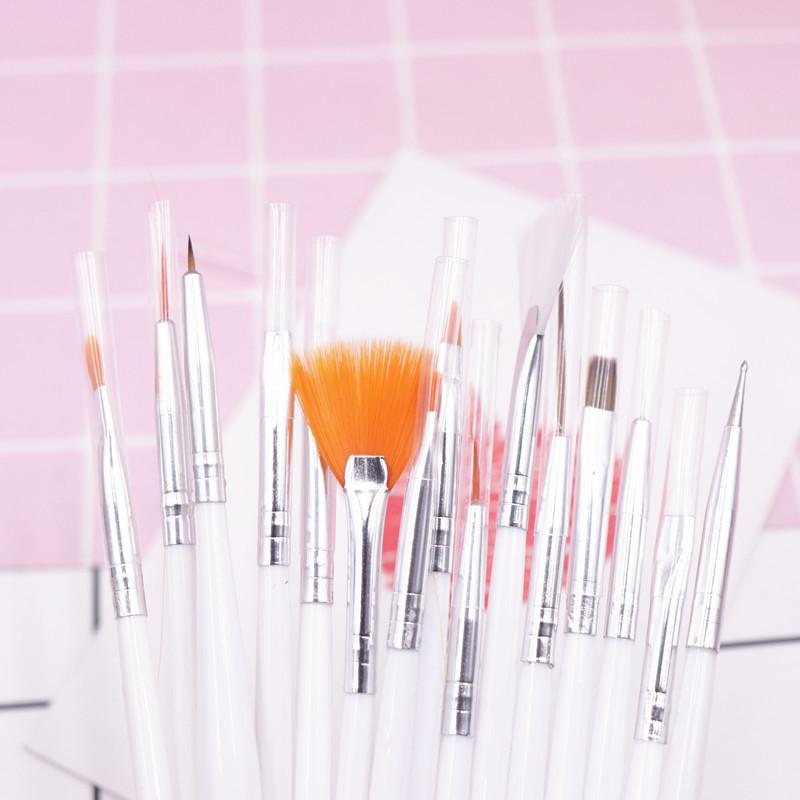 Bộ bàn chải nghệ thuật 15pcsnail, cho móng gel