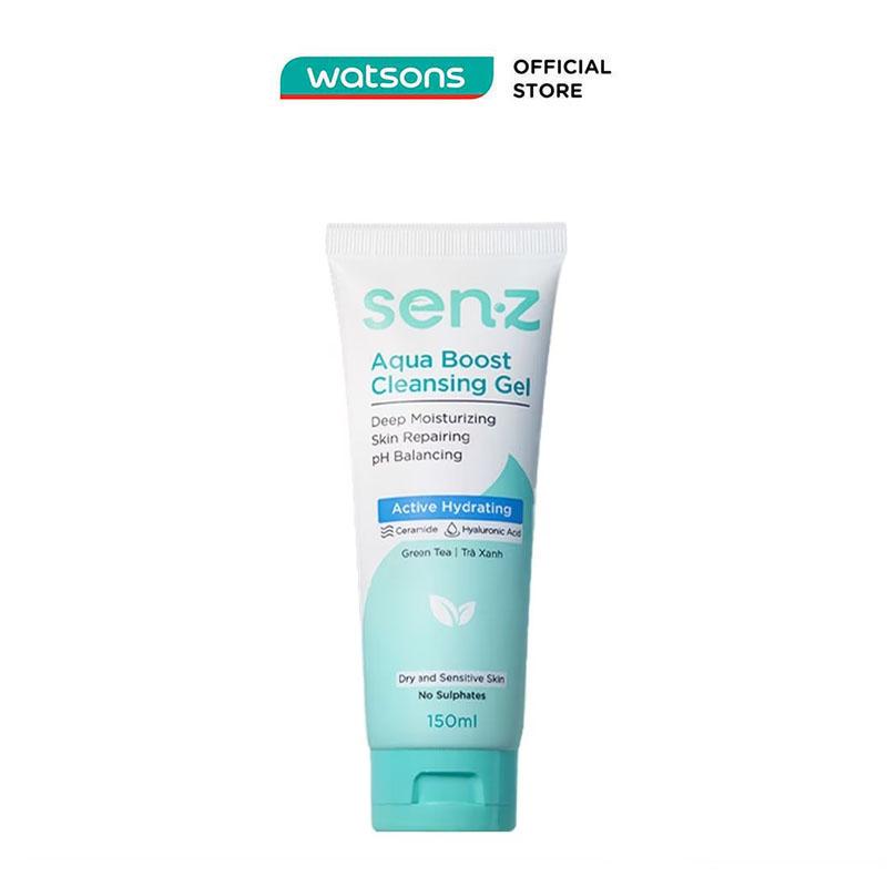 Gel Rửa Mặt SenZ Aqua Boost Trà Xanh Cho Da Khô 150ml