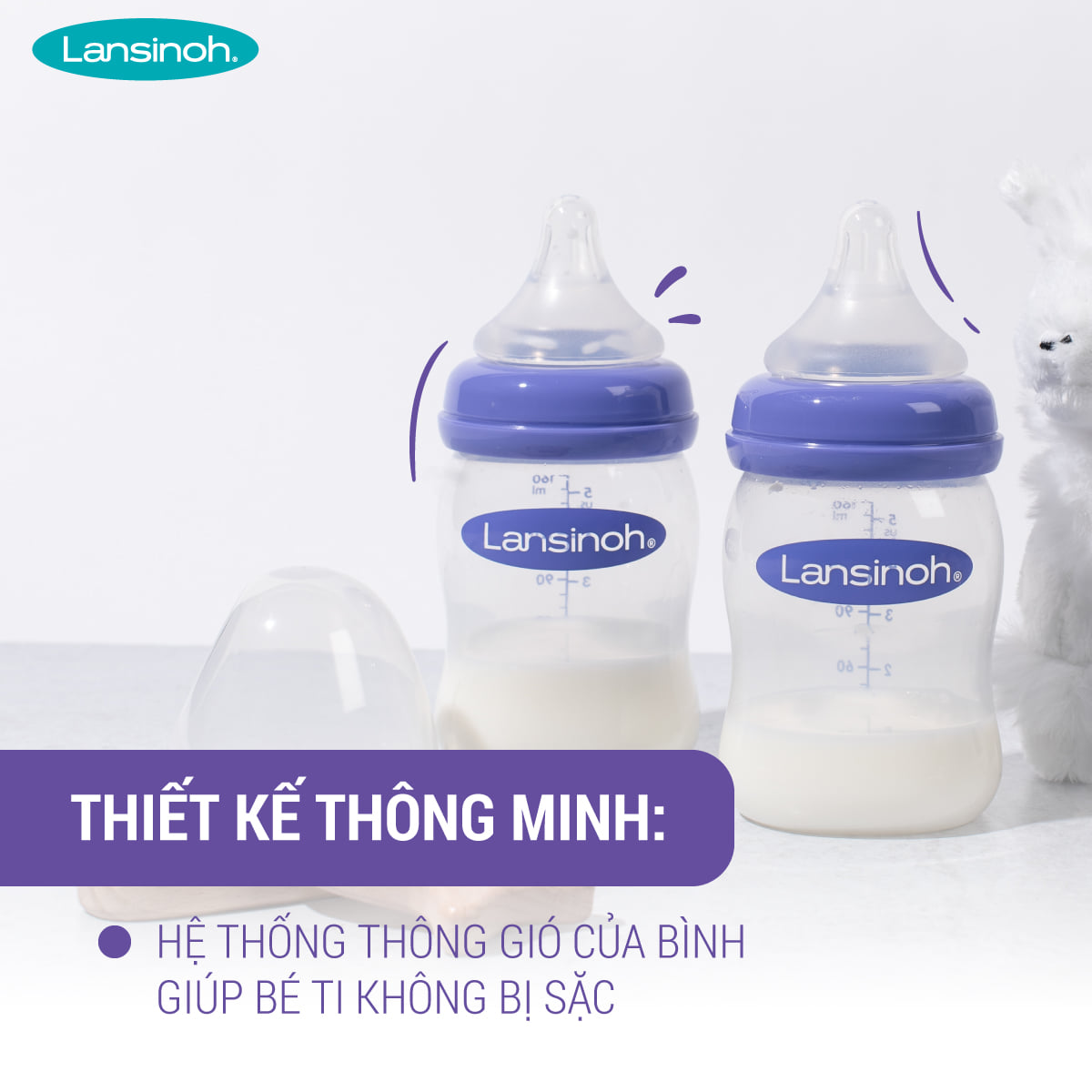 Combo 2 Bình Sữa Cổ Rộng Lansinoh 240ml