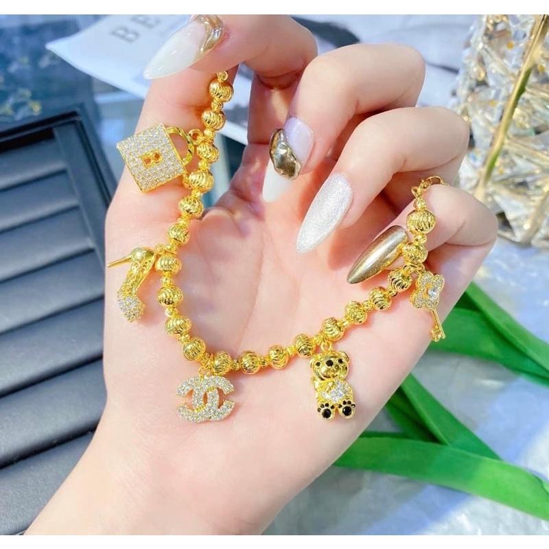 Lắc tay bi 5 charm như hình siêu sáng