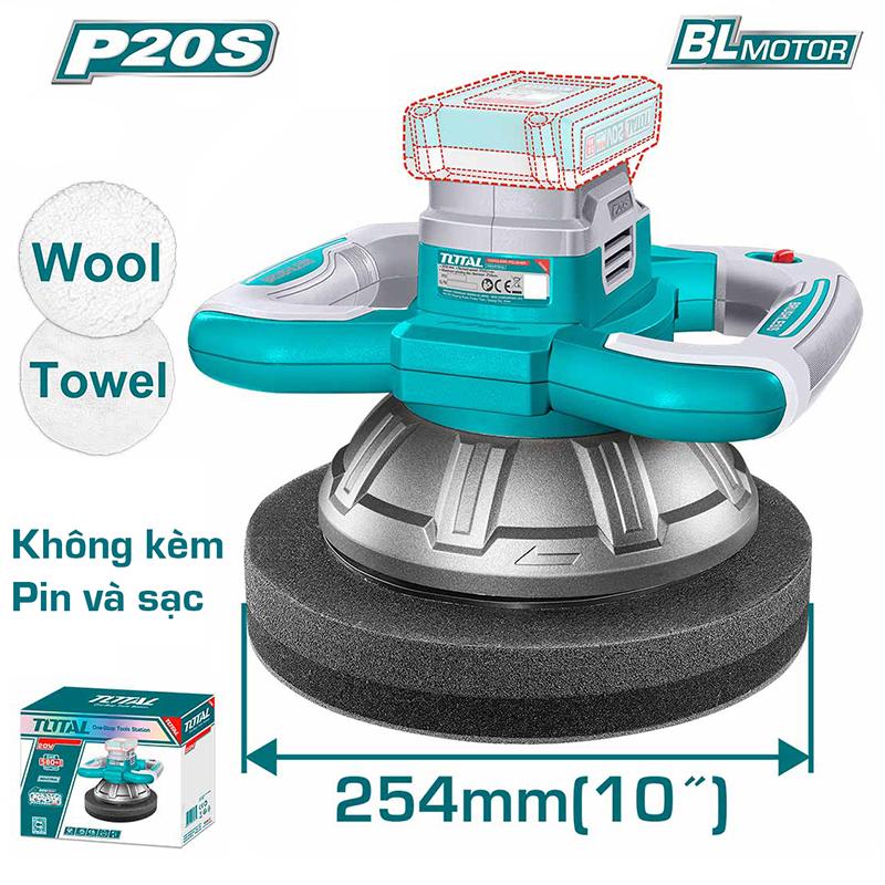 MÁY ĐÁNH BÓNG KHÔNG CHỔI THAN DÙNG PIN 20V (KHÔNG KÈM PIN &amp; SẠC) TOTAL TOPLI202548 - HÀNG CHÍNH HÃNG